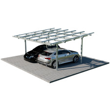 Solarcarport Gestell für 2 Fahrzeuge – Aluminium silber, von Solamount