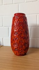 BodenVase 70er Jahre Scheurich Keramik europ linie BERNINA 265-30 rot orange 60s