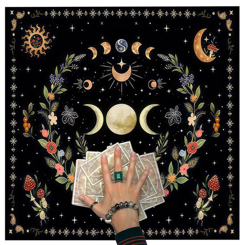 Tarot karten tischdecke 75x75 - karten,