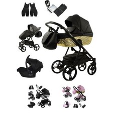 MOMMO IMPERIAL Kinderwagen 3in1 Öko-Leder – Cosmo I-Size-Sitz