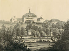 WIESA (ERZGEBIRGE) - Schlossansicht - Poenicke - Tonlithographie, um 1860