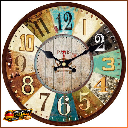 Wanduhr holz vintage cm - wanduhr, 34