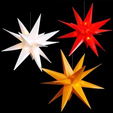 3D Leucht-Stern Innen & Außen Batterie-betrieb Timer warmweiß beleuchtet hängend