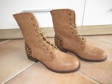 ModeQueen Stiefelletten mit Nieten *** Größe 40 *** Farbe: beige
