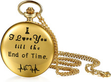 Gravierte Taschenuhr mit Kette