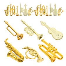  48 Pcs Kleiner Musikinstrumentanhänger Miniatur-Waldhorn Trompete