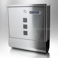Wandbriefkasten Briefkasten Mailbox Edelstahl Zeitungsrolle MS-11384 Bituxx
