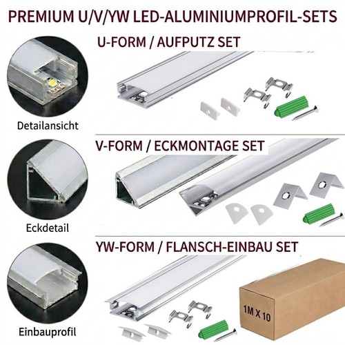 10x led alu profil streifen - led,