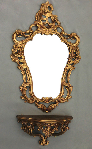 Wandspiegel mit konsole gold - wandspiegel,
