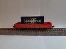 Roco Flachwagen mit Container "€URO" DB Cargo 323-0-209-1 rot  1:87