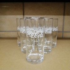 Coca Cola 6x Glas 0,3 l Gastro weiße Schrift gerade