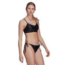 adidas Marimekko Bikini gepolsterte Cups Sport Freizeit Badeanzug Schwarz Grau