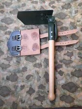 Bundeswehr Klappspaten mit Spitzhacke, BW Feldspaten + Tasche , oliv