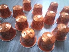 25 Nespresso Kaffee-Kapseln (orange mit Muster / Vienna Linizio Lungo), leer