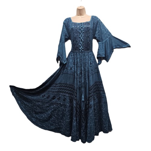 Damen boho maxikleid türkis - boho,
