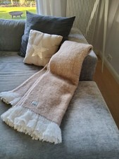 Wolldecke / warme Wohndecke Cozy / warme Wendedecke /Plaid Mohair beige/rosa