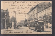 6443. Ak Polen Warschau Warszawa ul. Królewska Straßenbahn 1908