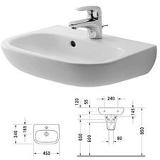 Handwaschbecken Duravit D-Code 45cm - weiß - Waschbecken, Sanitärkeramik, 