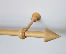 Gardinenstange 28 mm Holz hell lasiert " Classic " bis 400 cm