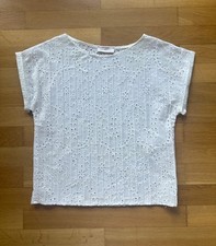 Neu ADELE ALTMAN Sommer Bluse Baumwolle S 36/38 weiß Trachten Top Lochstickerei