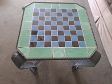 Schachtisch - Teetisch - Beistelltisch - Gusseisen, massiv - mit Blumendekor