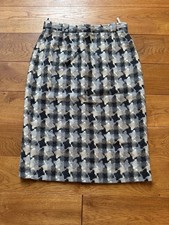 Wollrock Kariert Barco Sport 38 Schurwolle Grau Braun Wollweiß Gefüttert