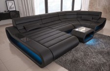 Wohnlandschaft Leder Sofa USB