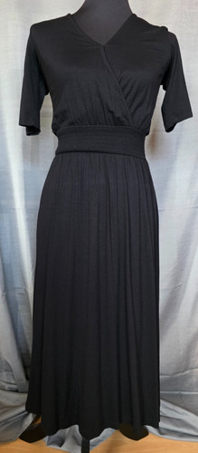Damen kleid schwarz gummibund - kleid,