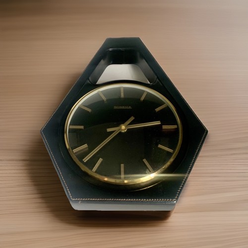 Vintage wanduhr dugena leder - vintage,