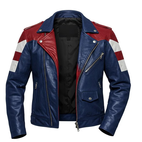 Herren union jack lederjacke - herren,