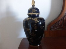 Zierliche 17cm. Deckelvase  Urnenvase Alka Spätlese Echt Kobalt Golddekor