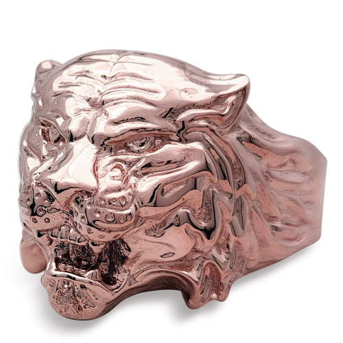 Echt 14k rotgold tiger ring - tiger,