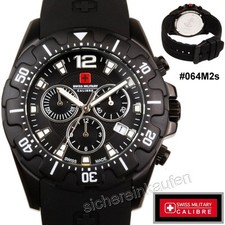 swiss military CHRONO Chronograph MARINE schwarz #064M2s/ Kunststoff-Lünette HAU