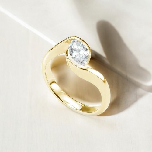 Diamant ring 14k gelbgold - ring, 1