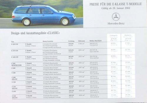 Mercedes klasse modell - e-klasse, t-modell