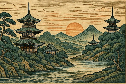 Japanisch holzschnitt - japanisch,