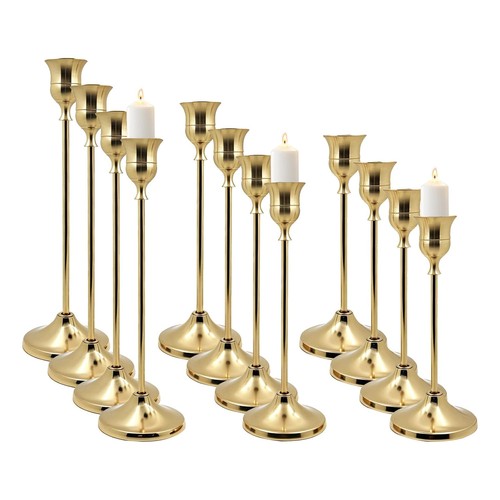 12er set kerzenständer gold - kerzenständer,