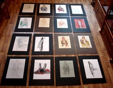  16 x Handzeichnungen