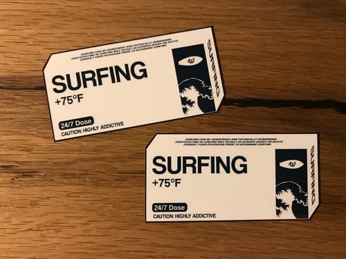 Surfer aufkleber vintage - 2x,