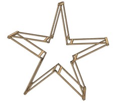 XXL Stern aus 5 Holzböcken mit LED-Lichterkette, Weihnachtsdekoration