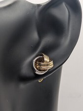 💥 Russische Ohrringe Ohrstecker Gelb-Weißgold 585 Frauen Bi- Color Freundschaft