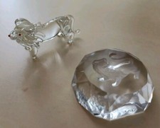 von JANUS - Glas geschliffen - Sternzeichen Löwe - + Standfigur Löwe