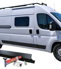 Regenrinne Schwarz MATT + Würth Kleber. Für Ducato, Jumper, Boxer