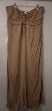 H&M Maxikleid Kleid Bandeau Trägerlose Beige Besch Gr XL 46