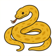 9X9 Car Sticker Yellow Snake