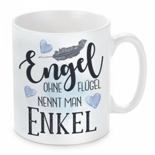 Herzbotschaft® Tasse mit Motiv Modell:Engel ohne Flügel nennt man Enkel 