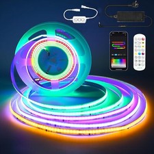 5M WIFI COB RGBWW+IC LED Streifen Strip Lichterkette Dynamische Band Lichtleiste