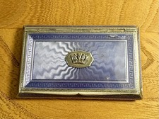 1926 Royal Navy Crown Silber & Lila Guillochierte Schnupftabakdose Gieves Ltd Bond Street