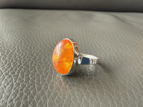 Ring silber 835 - 835,, bernstein