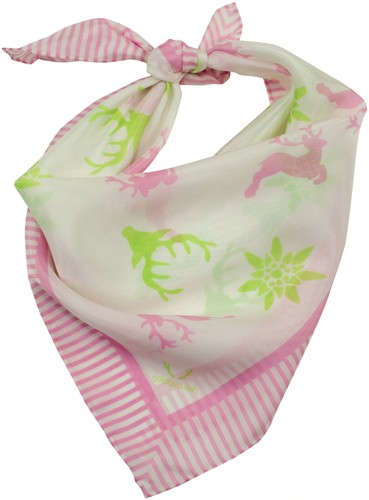 Trachtentuch rosa grün light - rosa,